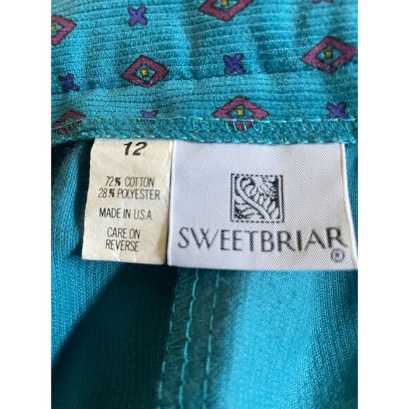 Vintage Sweetbriar Teal Corduroy Dirndl Style Skirt Size M Cottage Core Midi EUC - Picture 5 of 7